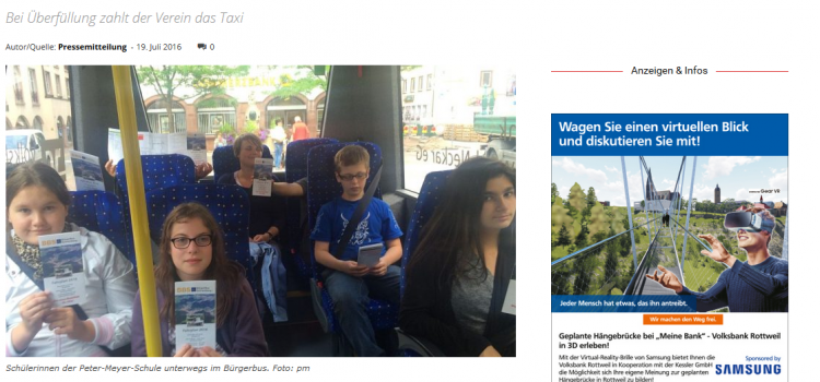 NRWZ Artikel: Bürger-Bus Schüler erkunden die Stadt